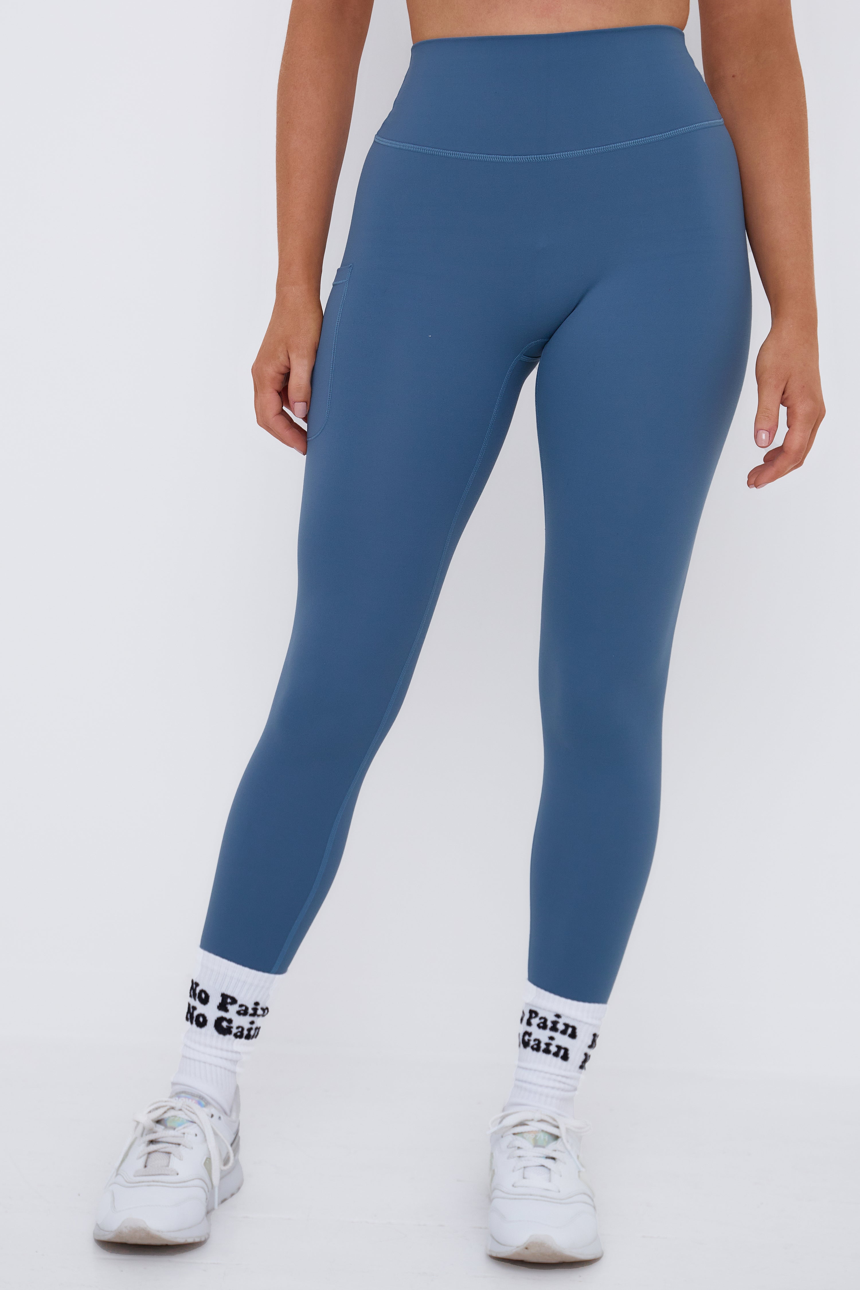 Ultra Stretch Rib Leggings with side pocket, Medium Blue – Sundry